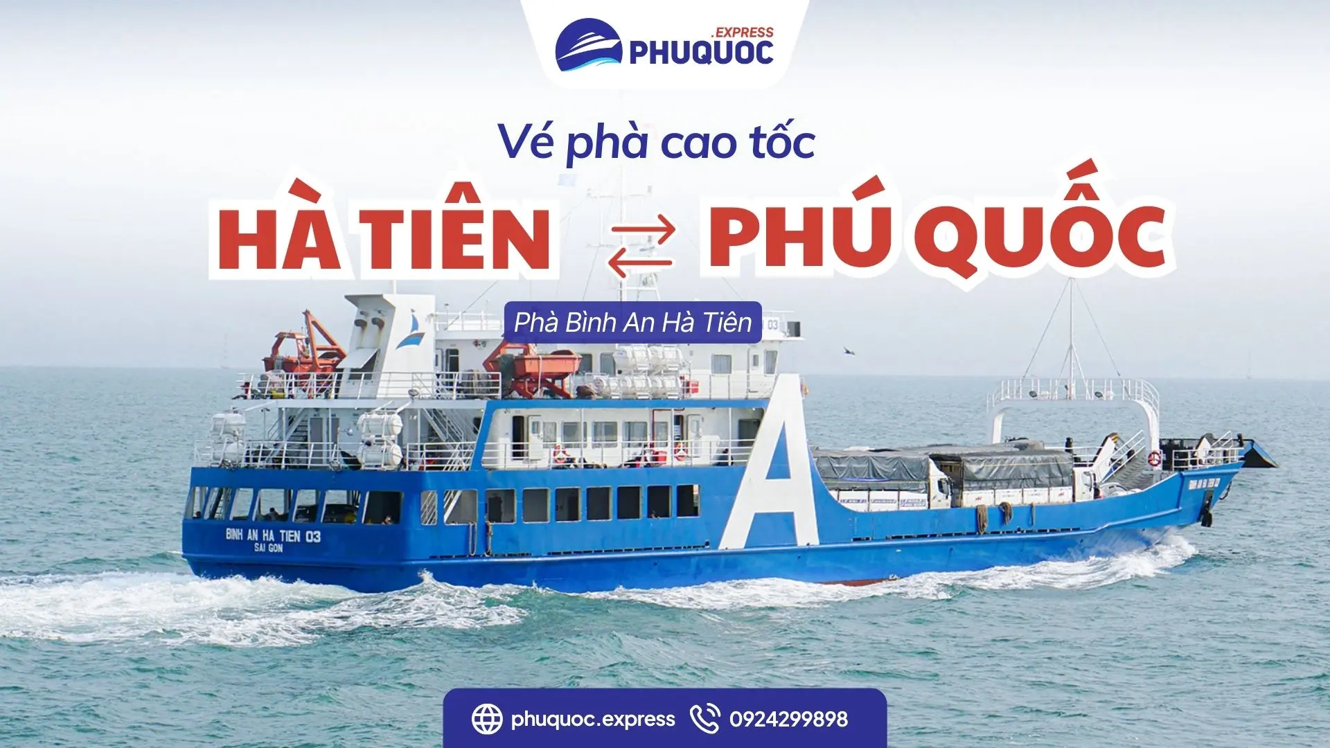 Vé phà Bình An Hà Tiên Phú Quốc: Vận chuyển xe tiết kiệm 2026
